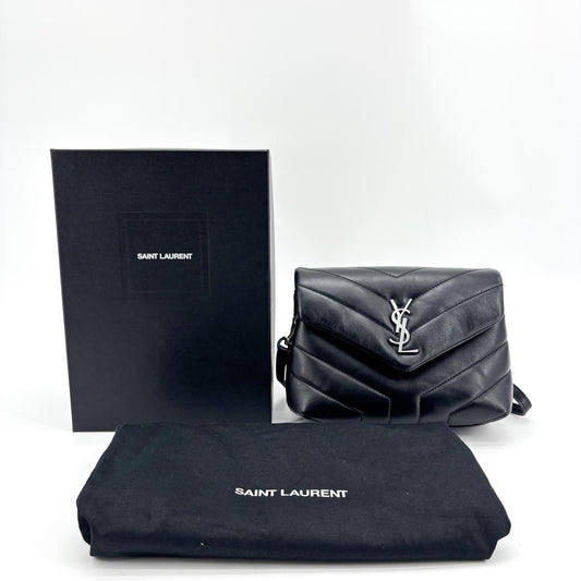Saint Laurent Toy Lulu Shoulder Bag Black Silver Hardware