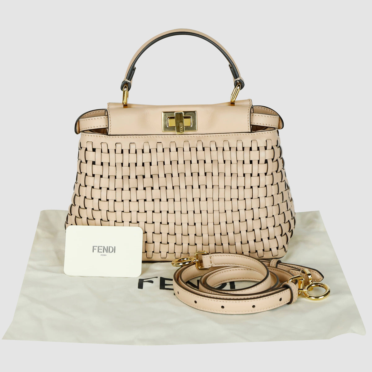 Mini Intrecciato Peekaboo Tote Bag Shoulder Bag 8BN244