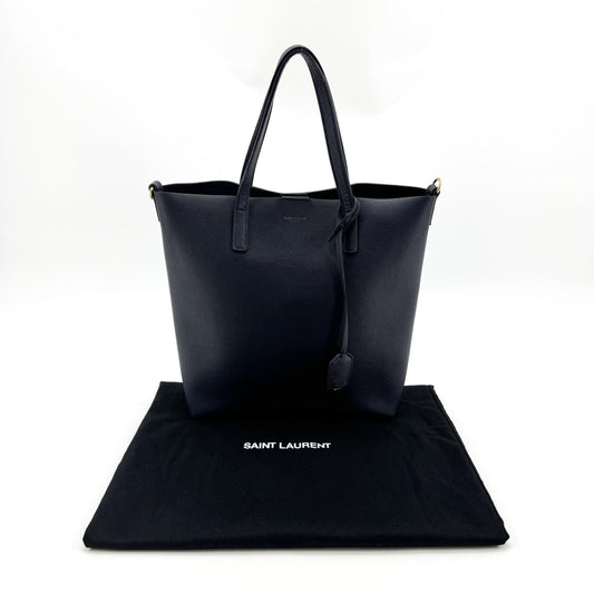 Saint Laurent Toy Textured Leather Tote Bag Navy