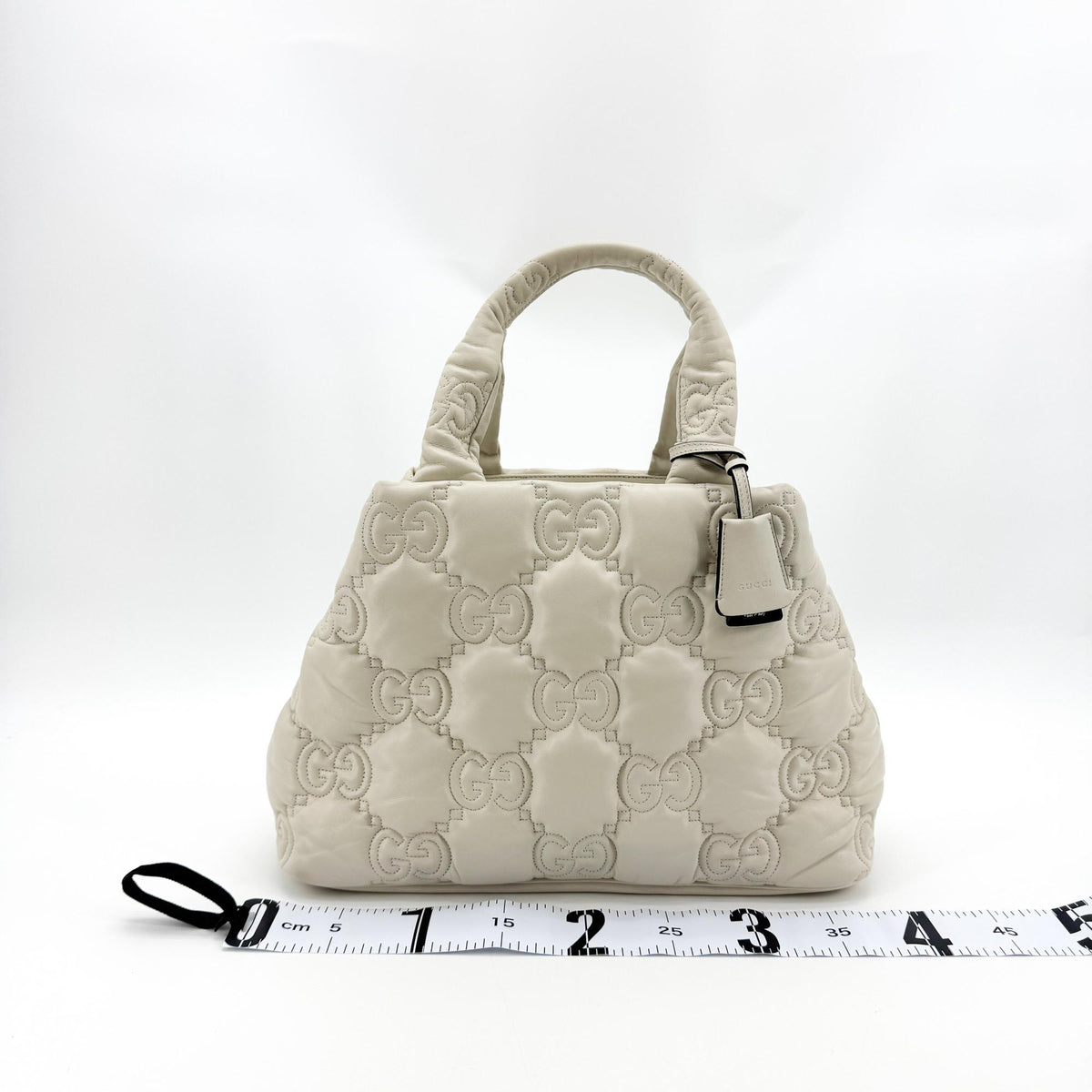 Gucci GG Matelassé Large Tote Bag White Leather