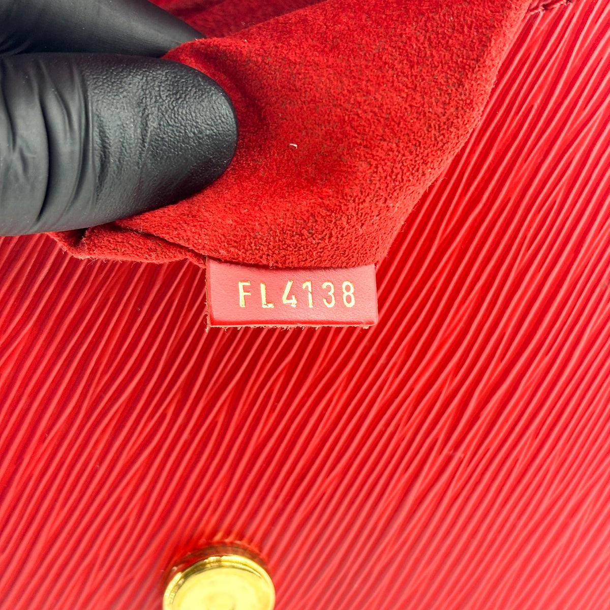 Louis Vuitton Effie Lock-It Top Handle Flap Bag Red Gold Hardware