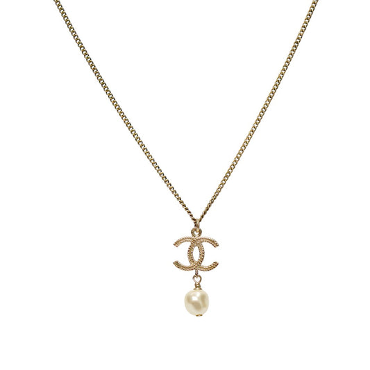 Chanel B12P Pearl Drop CC Necklace