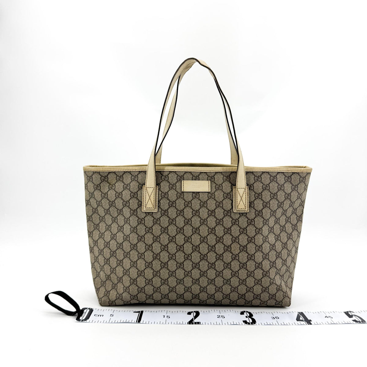 Gucci GG Supreme Canvas Tote Bag Ecru