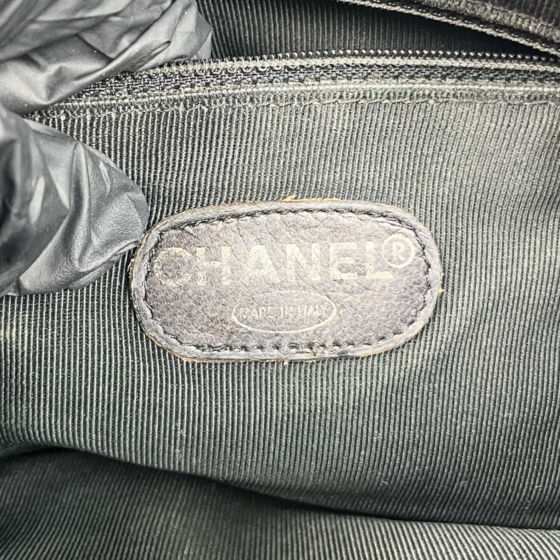 Chanel Black Caviar Quilted CC Pocket Shoulder Bag