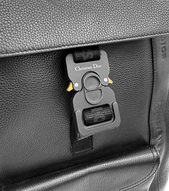 Dior Black Leather Saddle Backpack