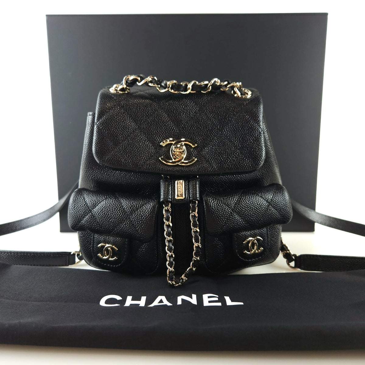Small Duma Two-Pocket Caviar Backpack AS3787
