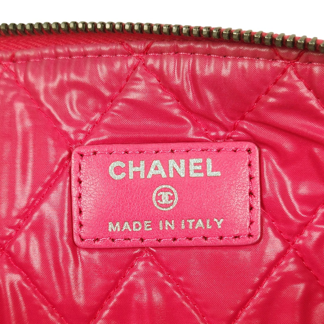 Chanel Pink Perforated Clutch Bag