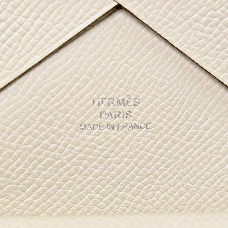 Hermès Calvi Duo Card Wallet with "W" Engraving