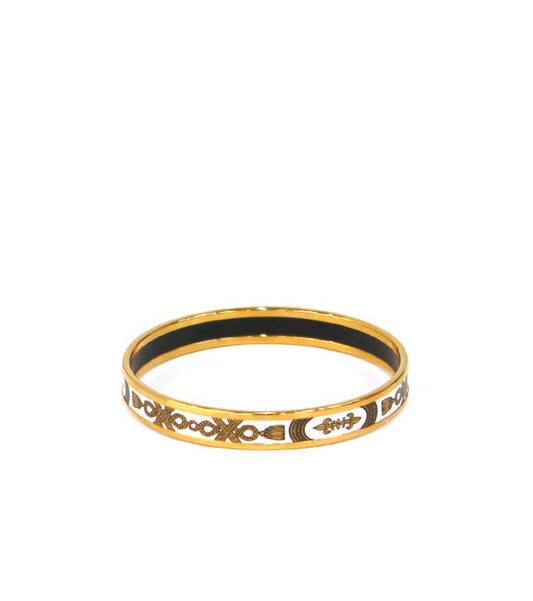 Hermès Ivory Enamel Bangle Bracelet