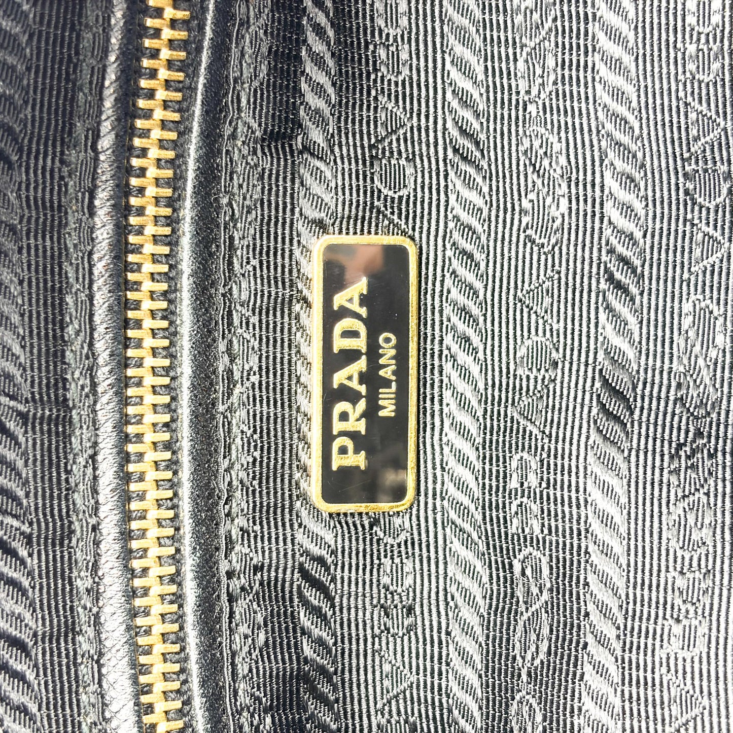 Prada Re-Nylon Quilted Chain Shoulder Bag Black with Gold Hardware