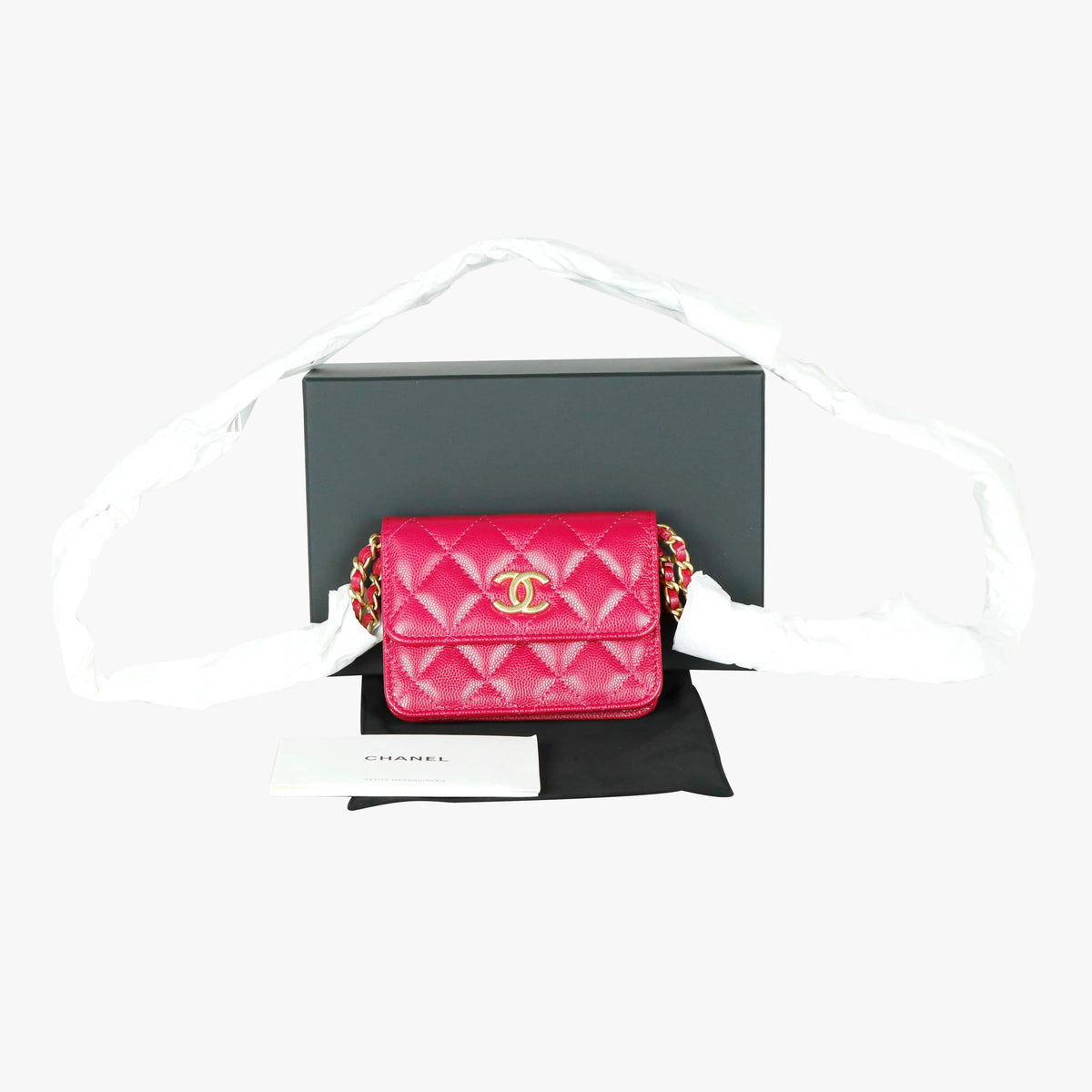 CC Caviar Flap Chain Wallet Crossbody Bag