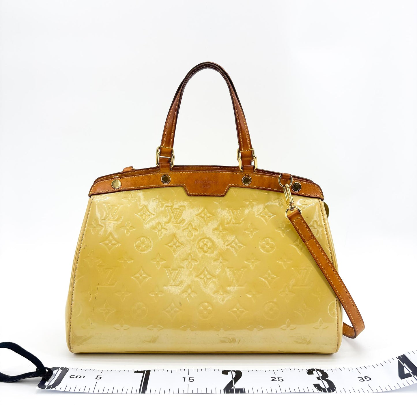 Louis Vuitton Monogram Vernis Brea MM Yellow Beige