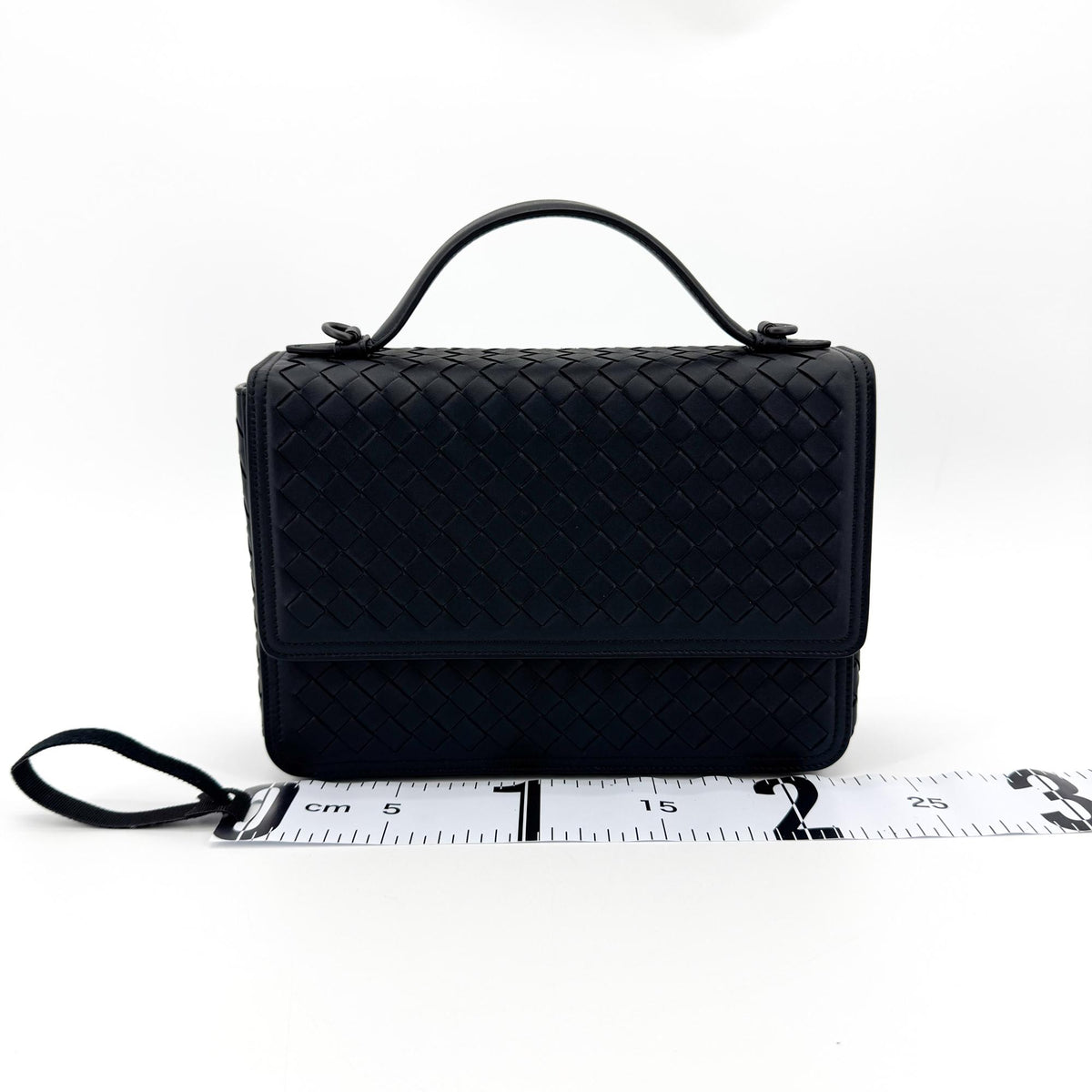 Bottega Veneta Intrecciato Alumna Top Handle Bag Black