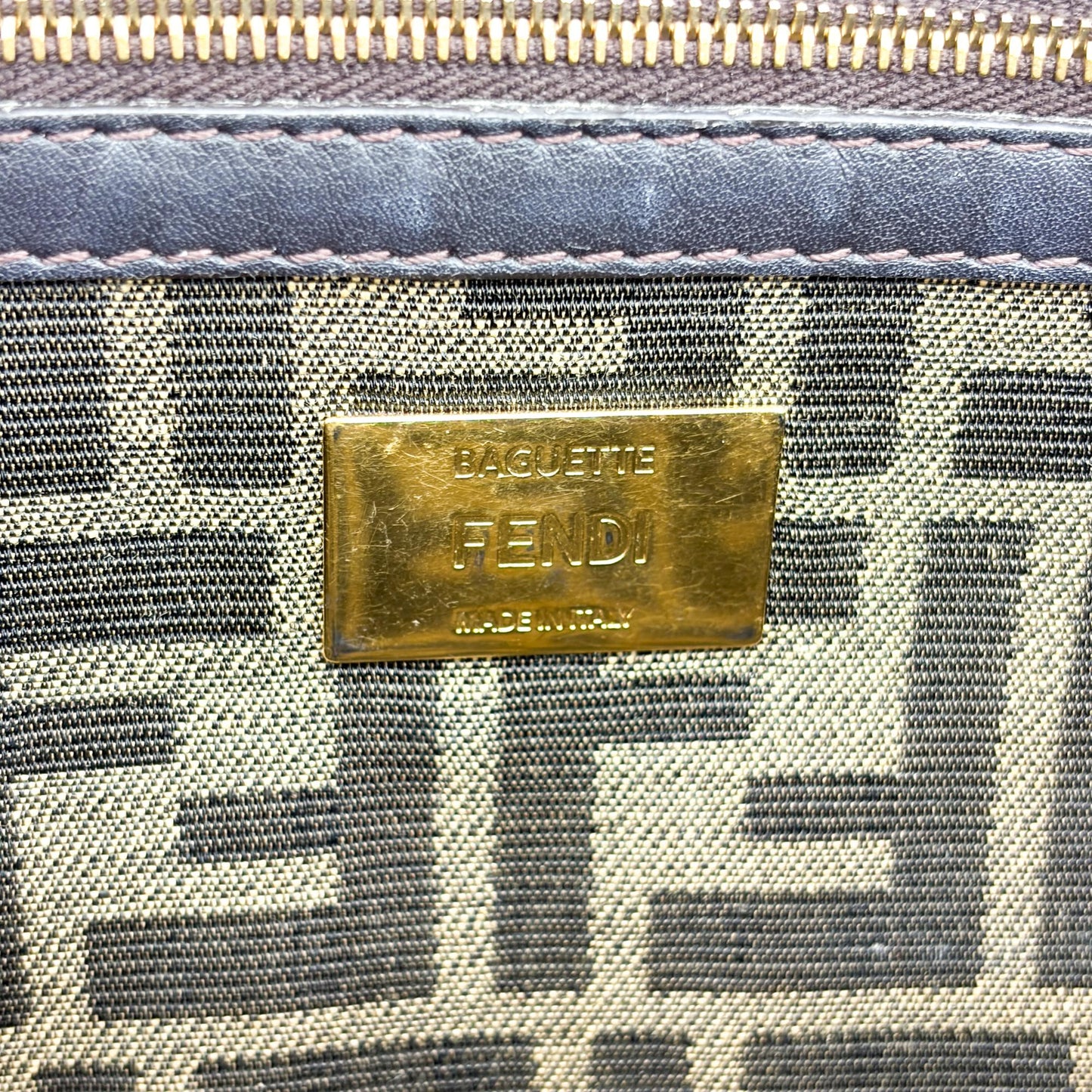 Fendi Zucca Canvas Baguette Bag Brown