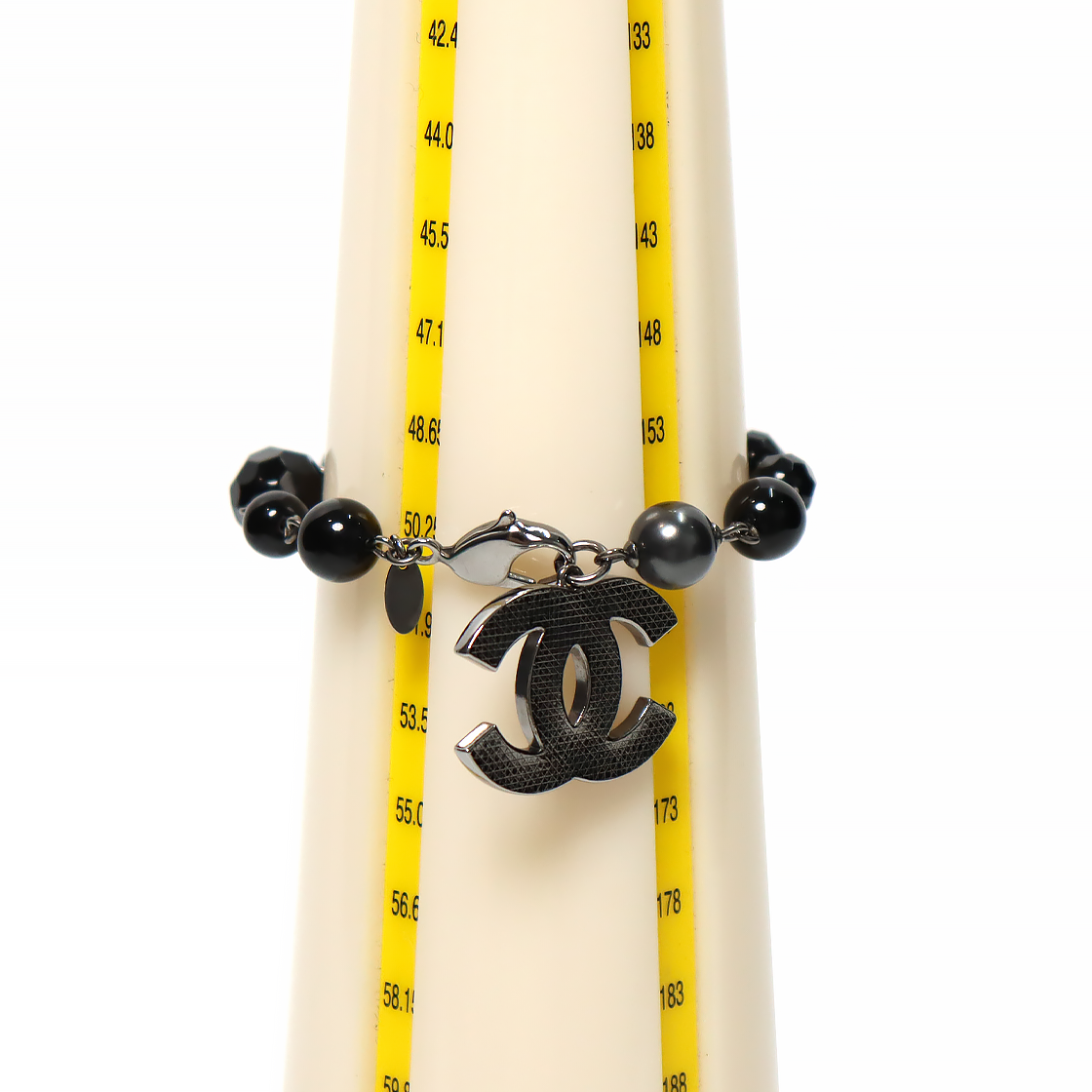 Chanel Black Bead CC Bracelet