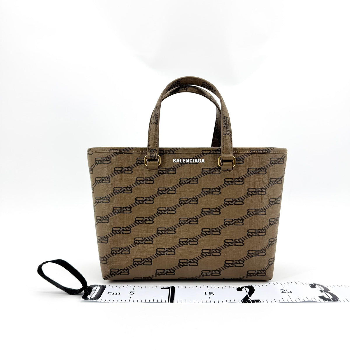 Balenciaga BB Monogram Signature XS Tote Bag Brown