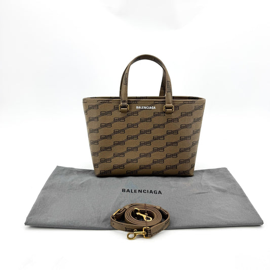Balenciaga BB Monogram Signature XS Tote Bag Brown