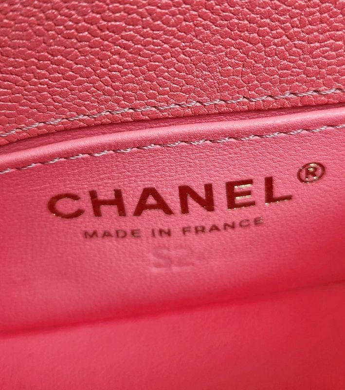 Chanel Pink Mini Chevron Caviar Boy Bag