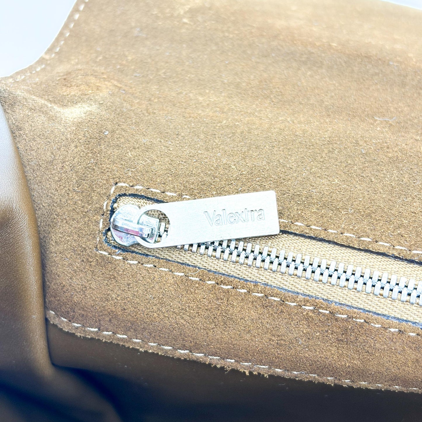 Valextra Suede Briefcase Brown
