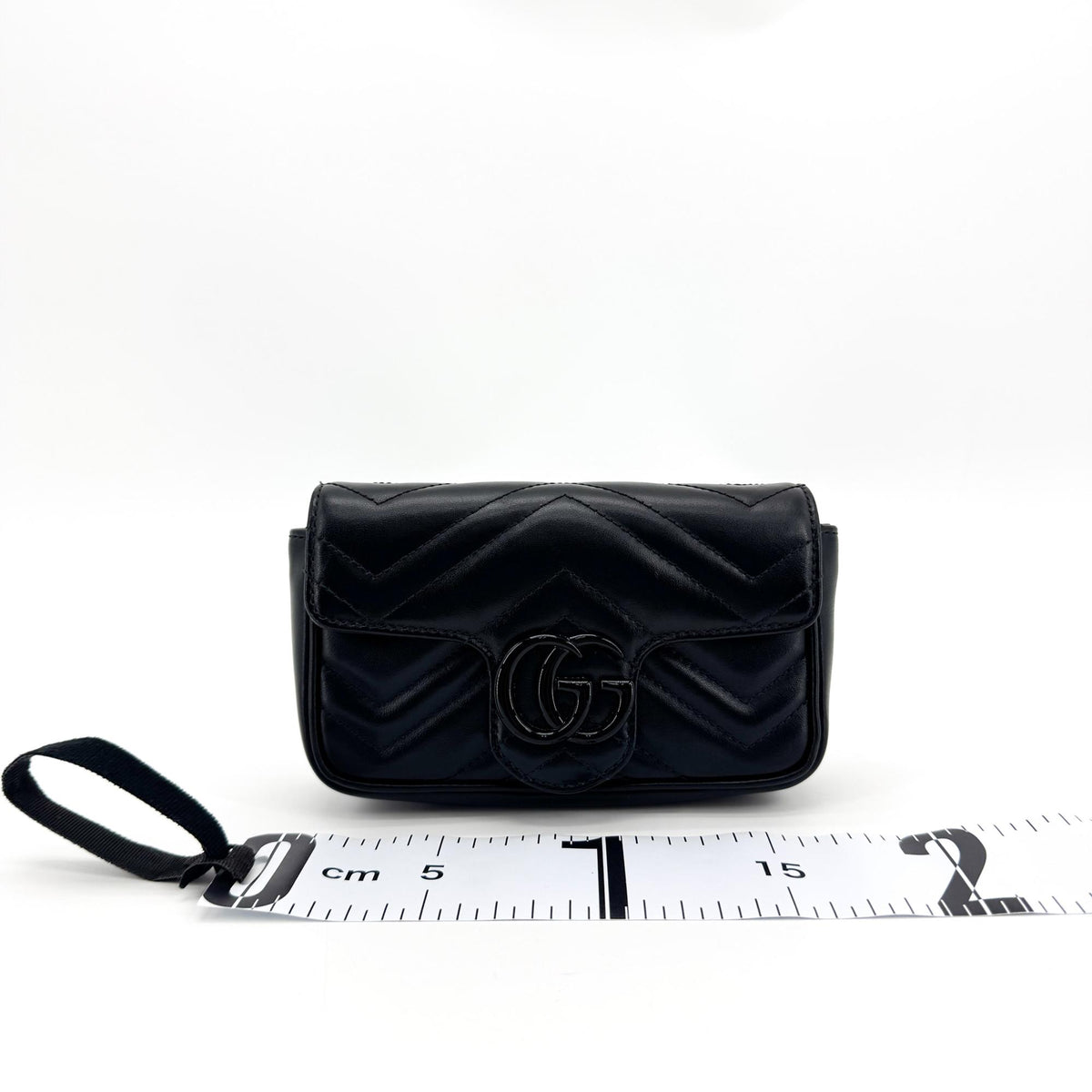Gucci GG Marmont Super Mini Crossbody Bag All Black