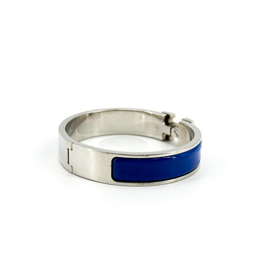 Bracelet Hermès Clic H Bleu Argenté