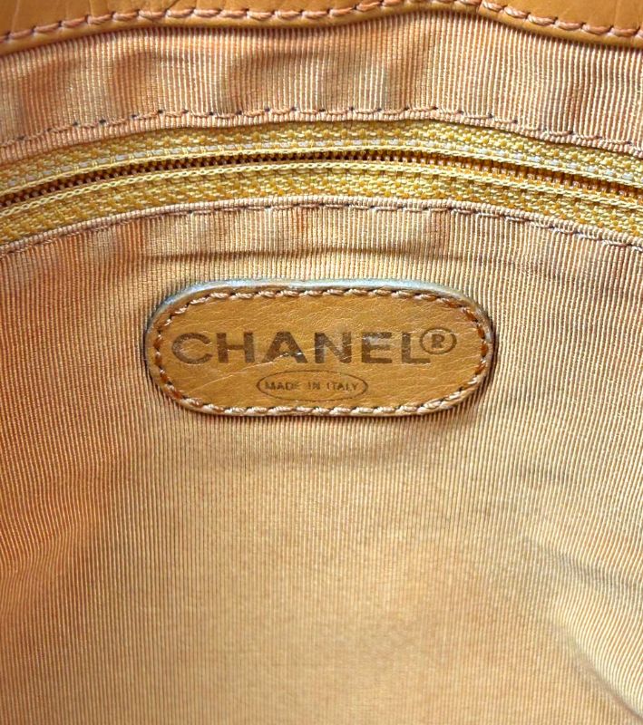 Chanel Brown CC Logo Embossed Shoulder Bag