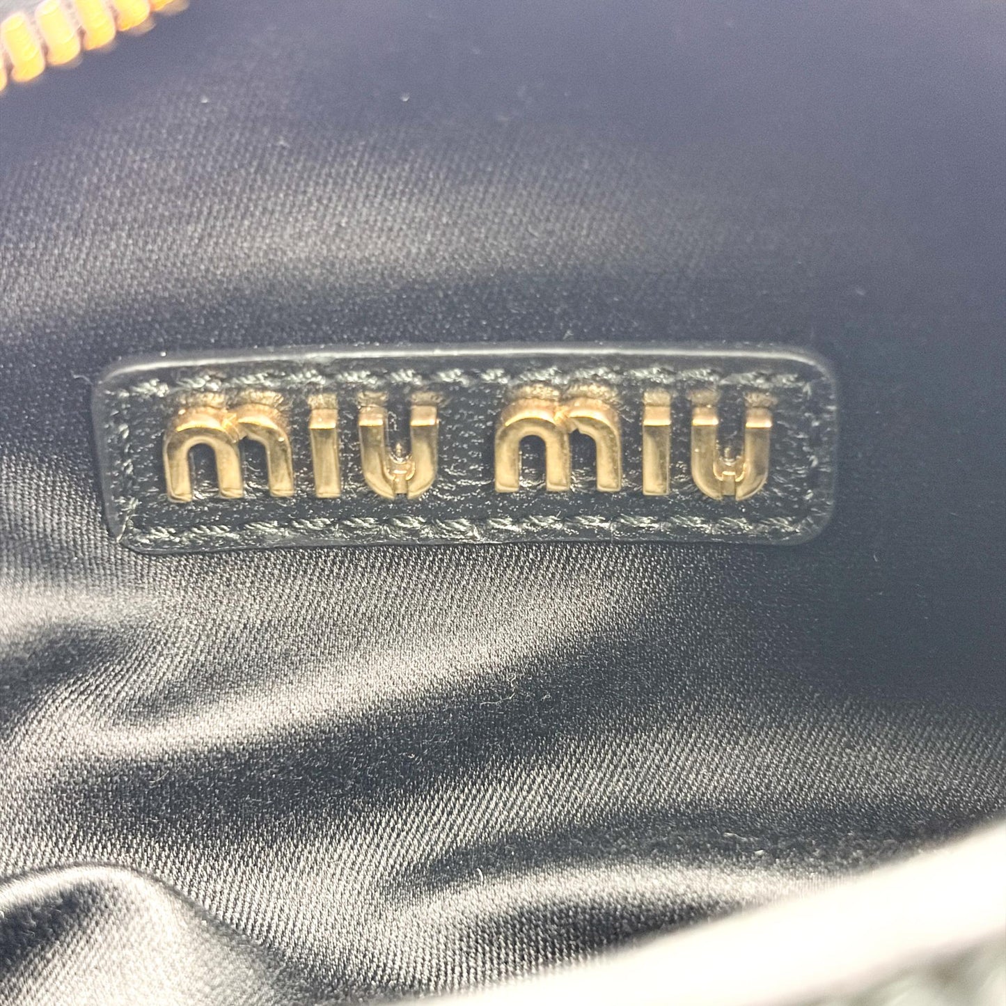 Miu Miu Wander Matelassé Napa Leather Mini Hobo Bag Black
