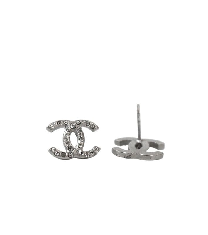 Chanel Cubic CC Silver Earrings