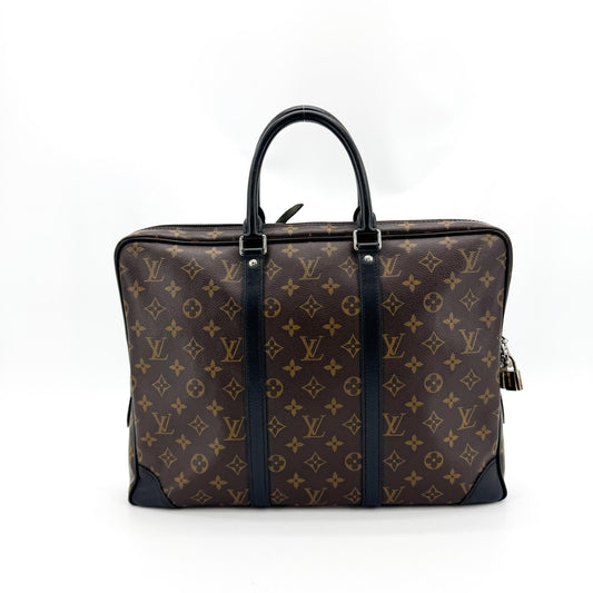 Louis Vuitton Monogram Macassar Porte Document Voyage PM