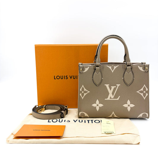 Louis Vuitton On the Go PM Monogram Empreinte Tourtrell Crème