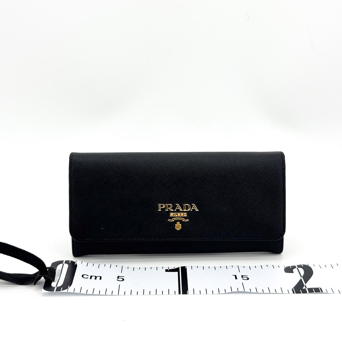 Prada Saffiano Metal Logo Long Wallet Black