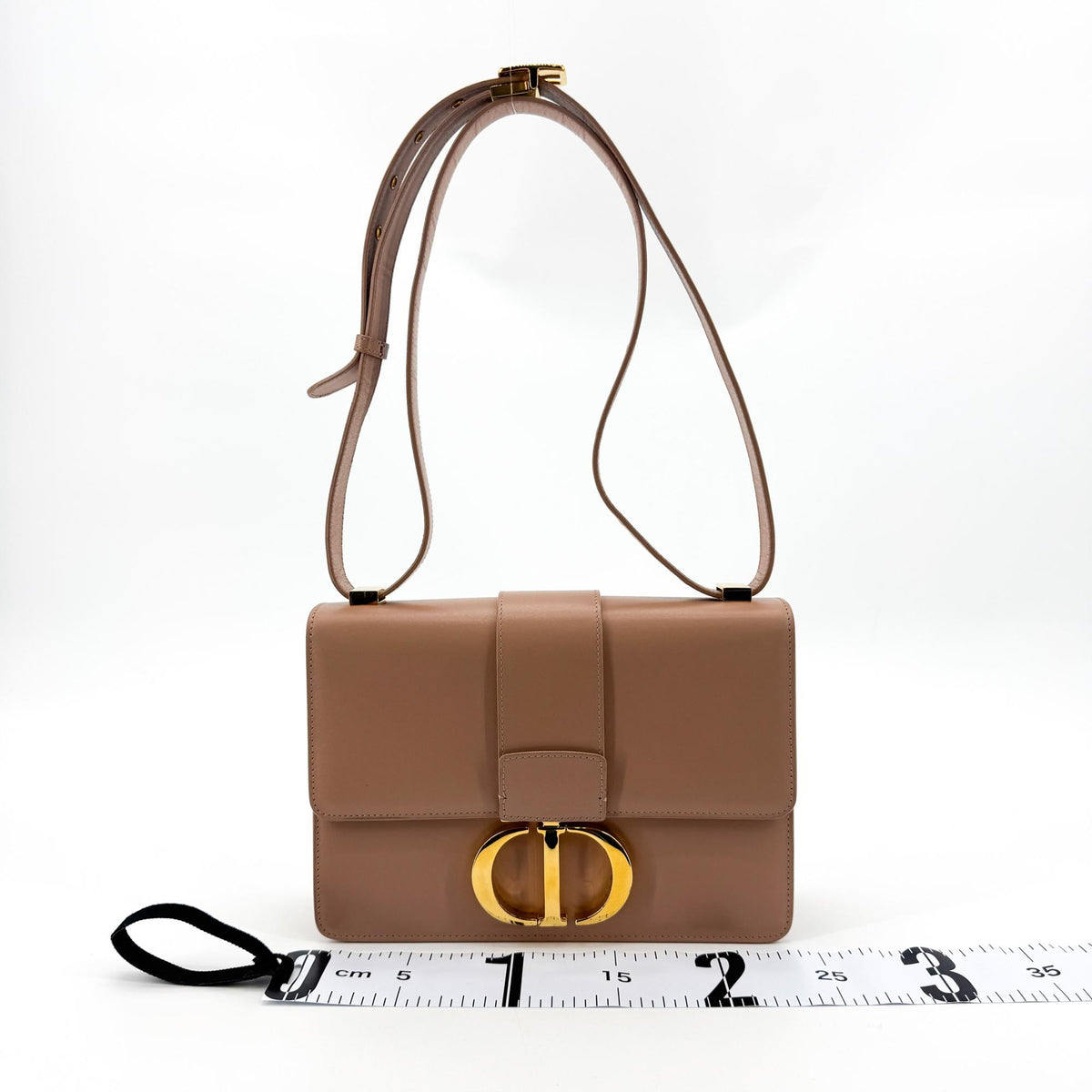 Dior 30 Montaigne Bag Box, Calfskin Powder Beige, Gold Hardware