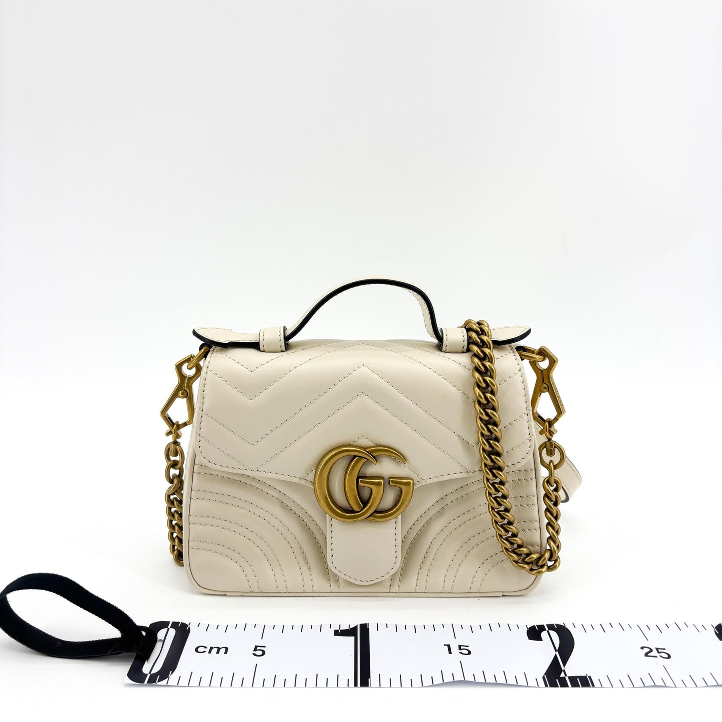 Gucci GG Marmont Mini Top Handle Bag White