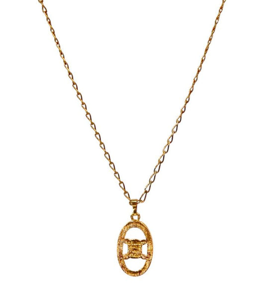 Céline Cubic Round Triomphe Gold Necklace