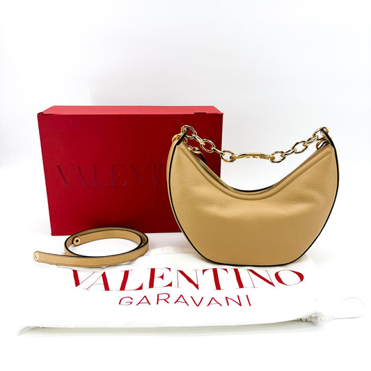 Sac Valentino Garavani V-Logo Moon petit modèle beige