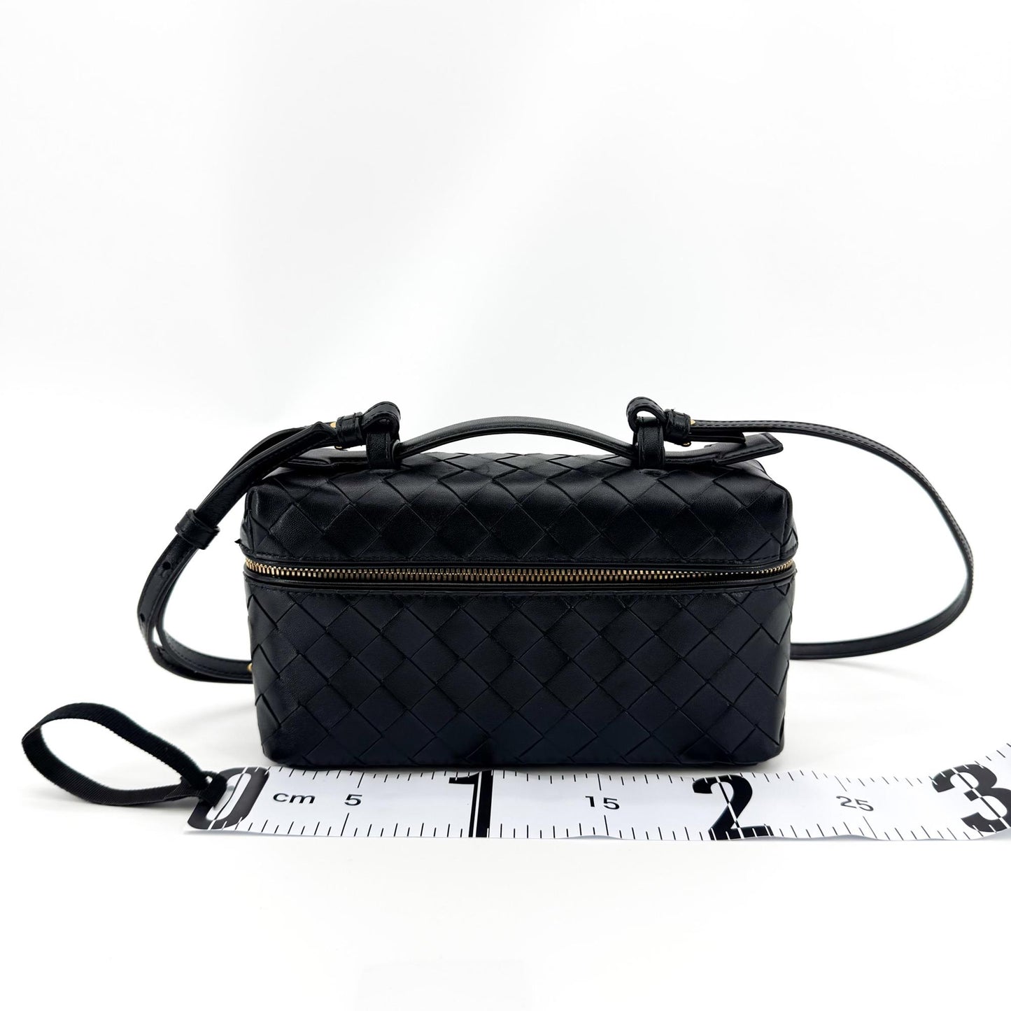 Bottega Veneta Intrecciato Small Vanity Case Bag Black