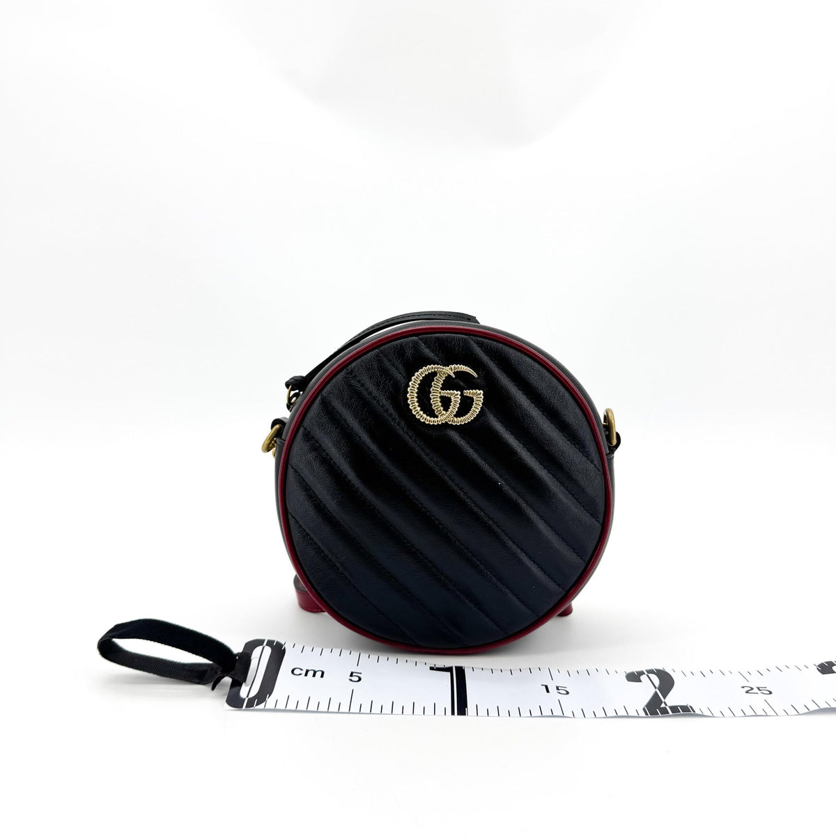 Gucci GG Marmont Round Mini Crossbody Bag Black