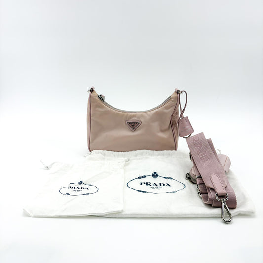 Prada Re-edition 2005 Nylon Mini Bag Alabaster Pink