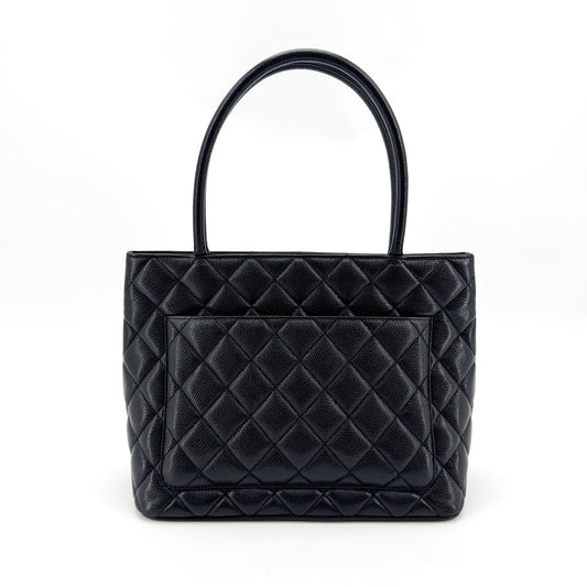 Chanel Caviar Medallion Tote Bag Black