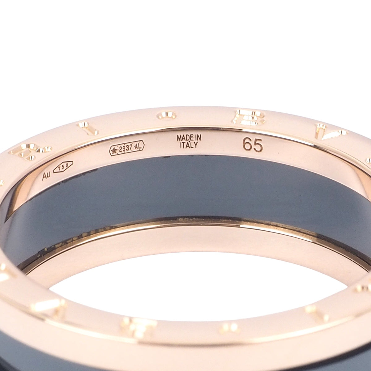 Bulgari 347059 Rose Gold Ceramic B.Zero1 2-Band Ring
