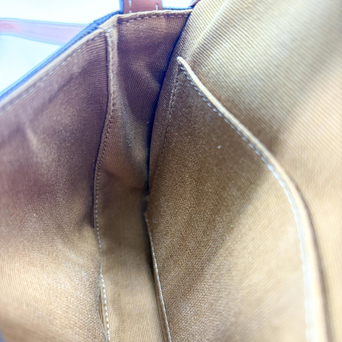 Celine Tin Besace Triomphe Canvas Tan
