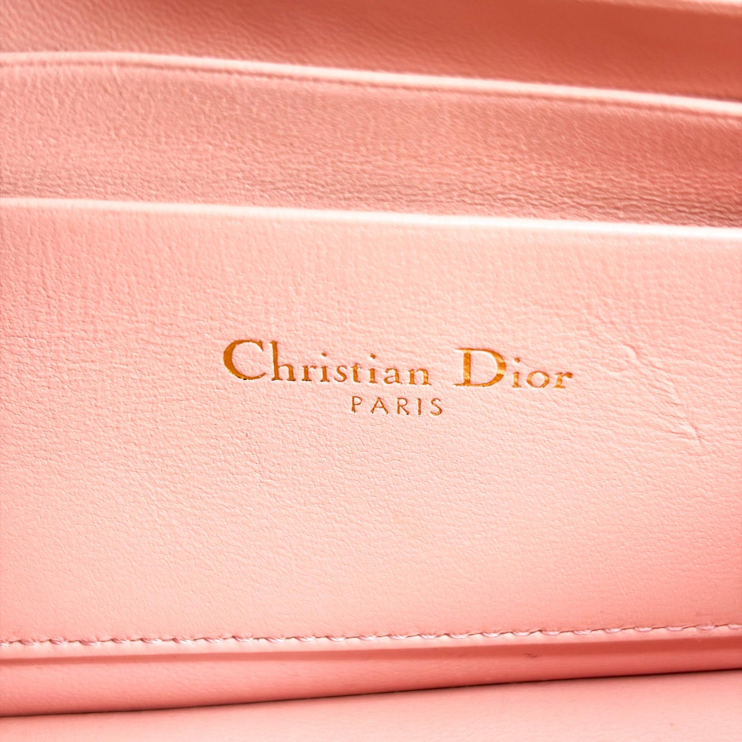Dior Miss Dior Top Handle Pouch Pink Cannage Lambskin