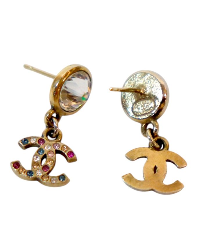 Chanel Cubic Drop CC Earrings