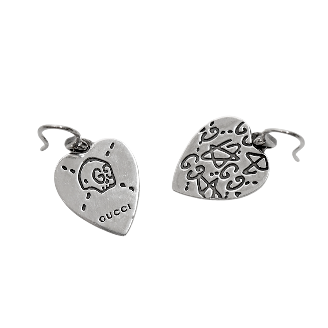 Gucci Ghost Heart Silver Earrings