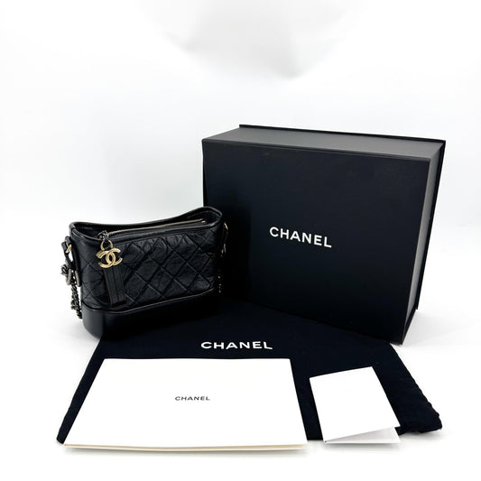 Chanel Gabrielle Small Hobo Bag Black Vintage Calfskin