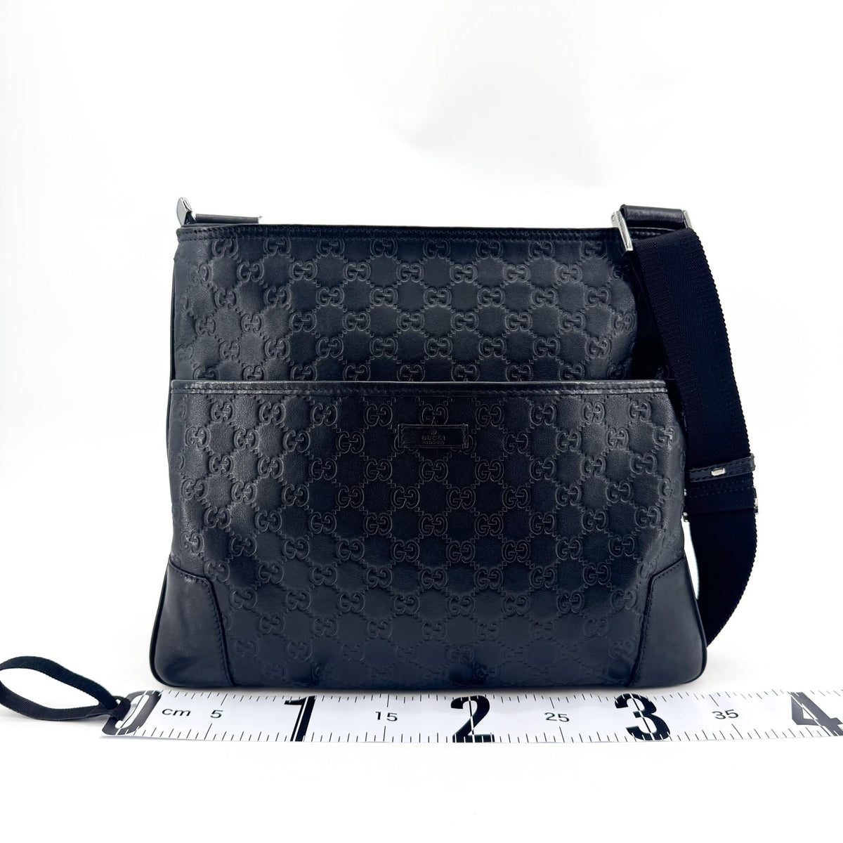 Gucci Sima Leather Crossbody Bag Black