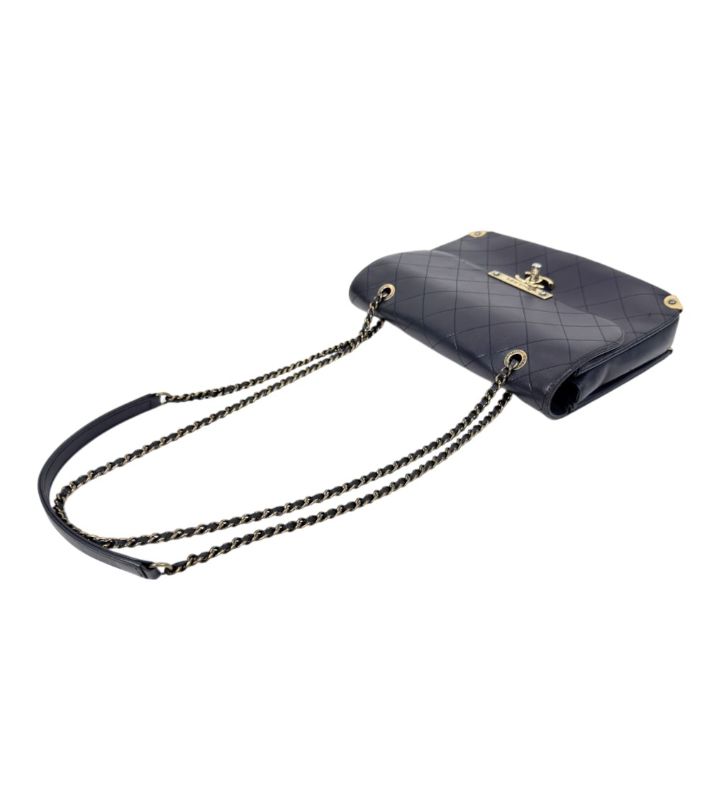 Chanel Navy Quilted CC Flap Shoulder Bag
