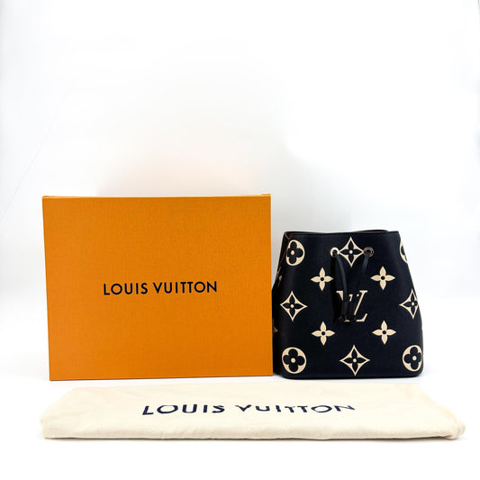 Louis Vuitton Neo Noé MM Monogram Empreinte Black Beige
