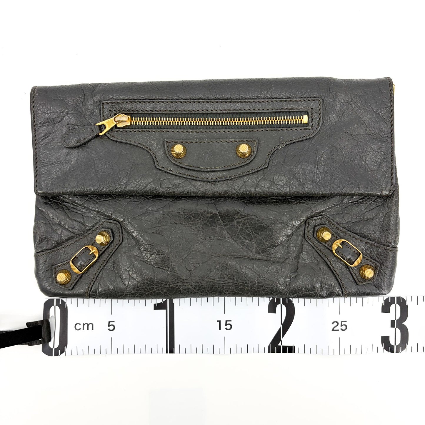 Balenciaga Giant 12 Gold Edition Envelope Clutch Grey Lambskin