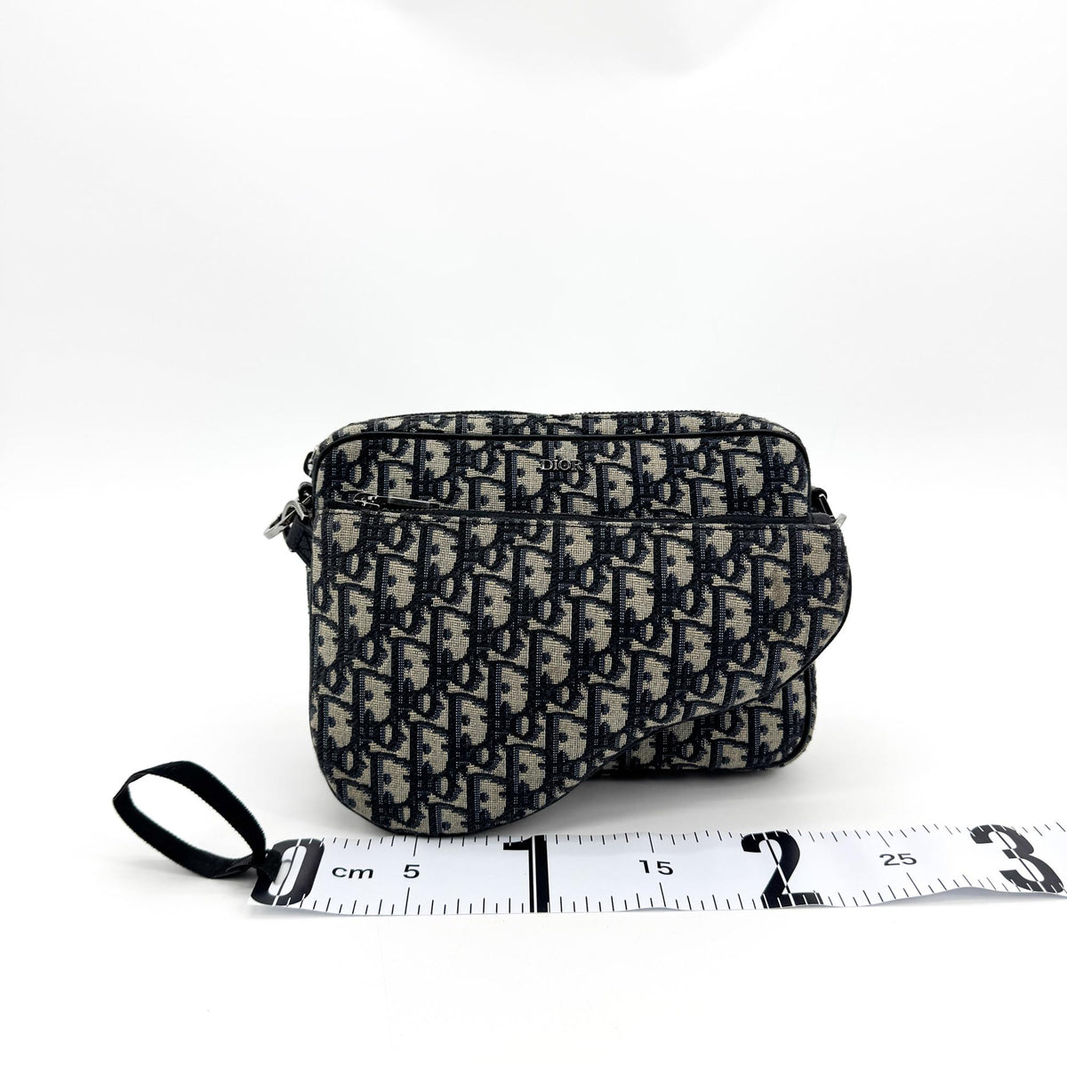 Dior Saddle Clutch Navy Oblique